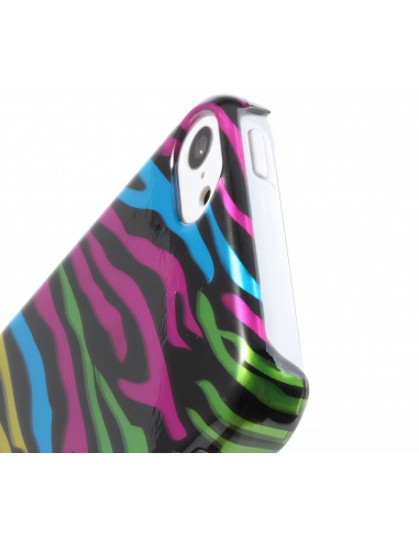 Coque Iphone 5C Silicone Zèbre Couleur