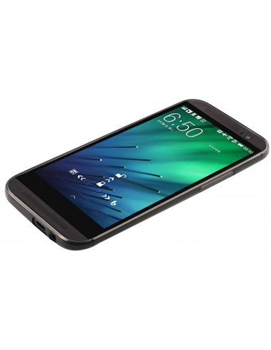Coque HTC One M8 Silicone Baseus Air Noir Transpant