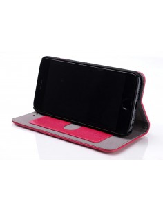Etui cuir iPhone 6 et 6s - cuir Magnetic Fushia Etui cuir iPhone 6 et 6s - cuir Magnetic Fushia