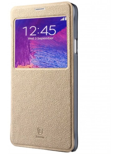 Etui Galaxy Note 4 Cuir Baseus avec fenetre