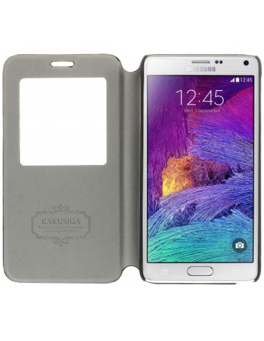 Etui Galaxy Note 4 Cuir avec fenetre Kakusiga