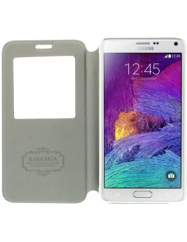 Etui Galaxy Note 4 Cuir avec fenetre Kakusiga