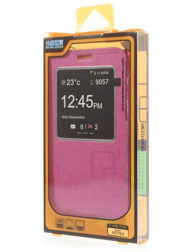 Etui Galaxy Note 4 Cuir avec fenetre Kakusiga