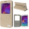 Etui Galaxy Note 4 Cuir avec fenetre Kakusiga