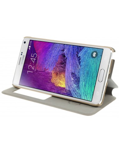 Etui Galaxy Note 4 Cuir avec fenetre Kakusiga