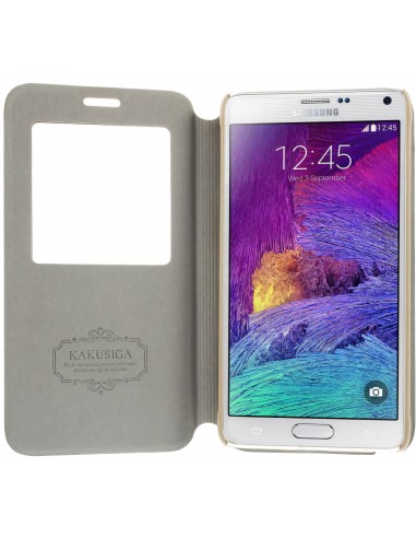Etui Galaxy Note 4 Cuir avec fenetre Kakusiga