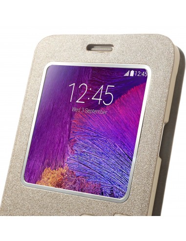 Etui Galaxy Note 4 Cuir avec fenetre Kakusiga
