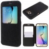 Etui Galaxy S6 Edge Cuir avec fenetre Mercury Noir