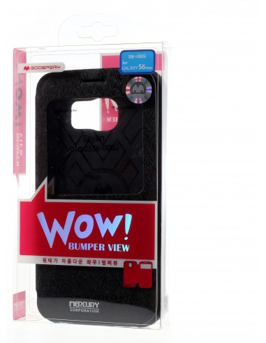 Etui Galaxy S6 Edge Cuir avec fenetre Mercury