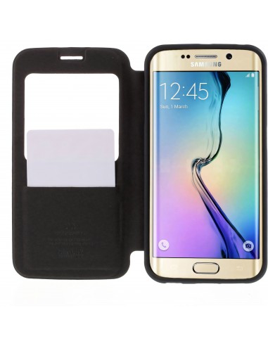 Etui Galaxy S6 Edge Cuir avec fenetre Mercury