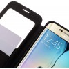 Etui Galaxy S6 Edge Cuir avec fenetre Mercury