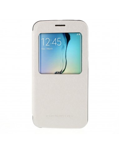 Etui Galaxy S6 Edge Cuir avec fenetre Mercury