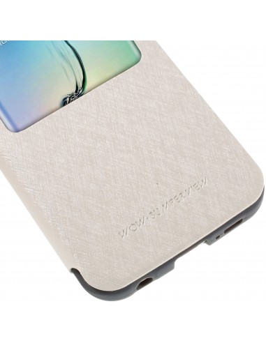 Etui Galaxy S6 Edge Cuir avec fenetre Mercury