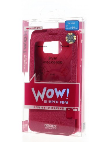 Etui Galaxy S6 Edge Cuir avec fenetre Mercury