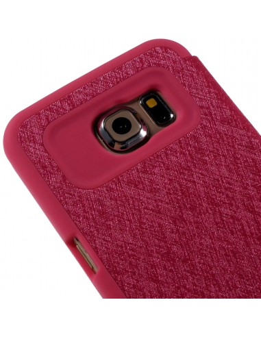 Etui Galaxy S6 Edge Cuir avec fenetre Mercury