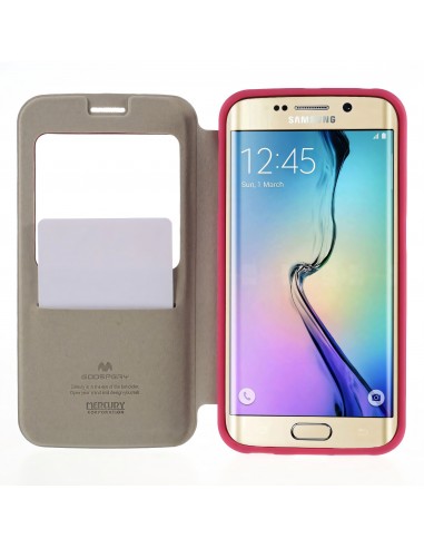 Etui Galaxy S6 Edge Cuir avec fenetre Mercury