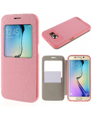 Etui Galaxy S6 Edge Cuir avec fenetre Mercury