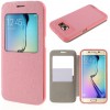 Etui Galaxy S6 Edge Cuir avec fenetre Mercury Rose