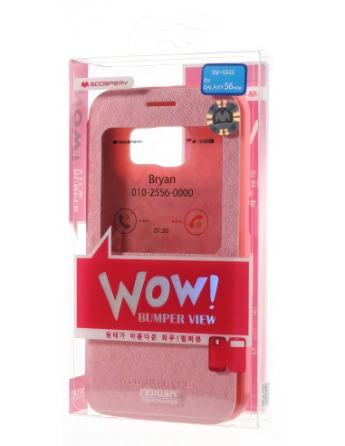 Etui Galaxy S6 Edge Cuir avec fenetre Mercury