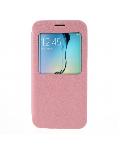 Etui Galaxy S6 Edge Cuir avec fenetre Mercury
