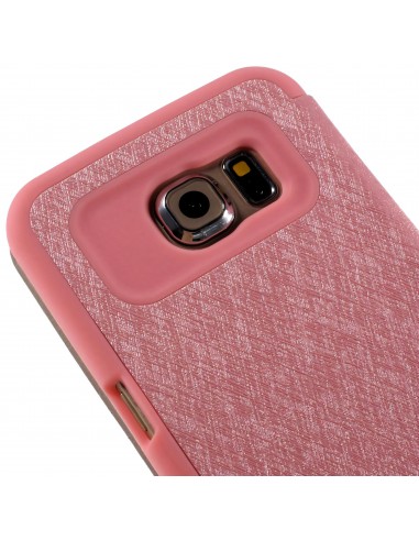 Etui Galaxy S6 Edge Cuir avec fenetre Mercury