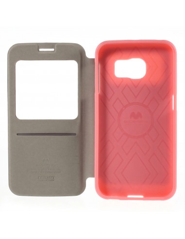 Etui Galaxy S6 Edge Cuir avec fenetre Mercury