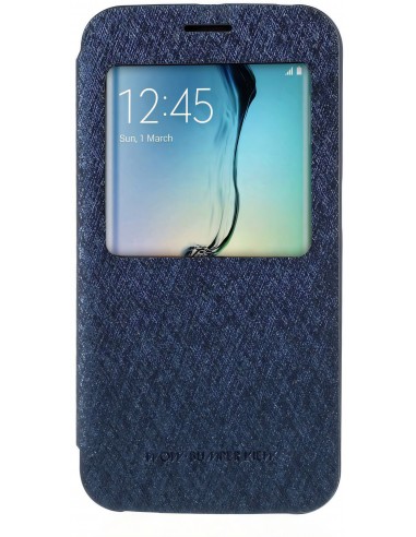 Etui Galaxy S6 Edge Cuir avec fenetre Mercury