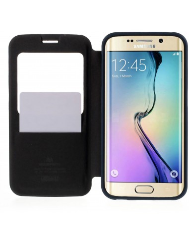Etui Galaxy S6 Edge Cuir avec fenetre Mercury