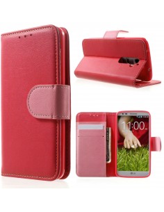Etui LG G2 Simili Cuir Litchi Rouge Etui LG G2 Simili Cuir Litchi Rouge