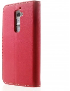 Etui LG G2 Simili Cuir Litchi Rouge Etui LG G2 Simili Cuir Litchi Rouge