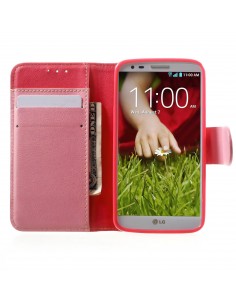 Etui LG G2 Simili Cuir Litchi Rouge Etui LG G2 Simili Cuir Litchi Rouge