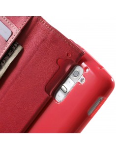 Etui LG G2 Simili Cuir Litchi Rouge Etui LG G2 Simili Cuir Litchi Rouge