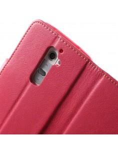 Etui LG G2 Simili Cuir Litchi Rouge Etui LG G2 Simili Cuir Litchi Rouge
