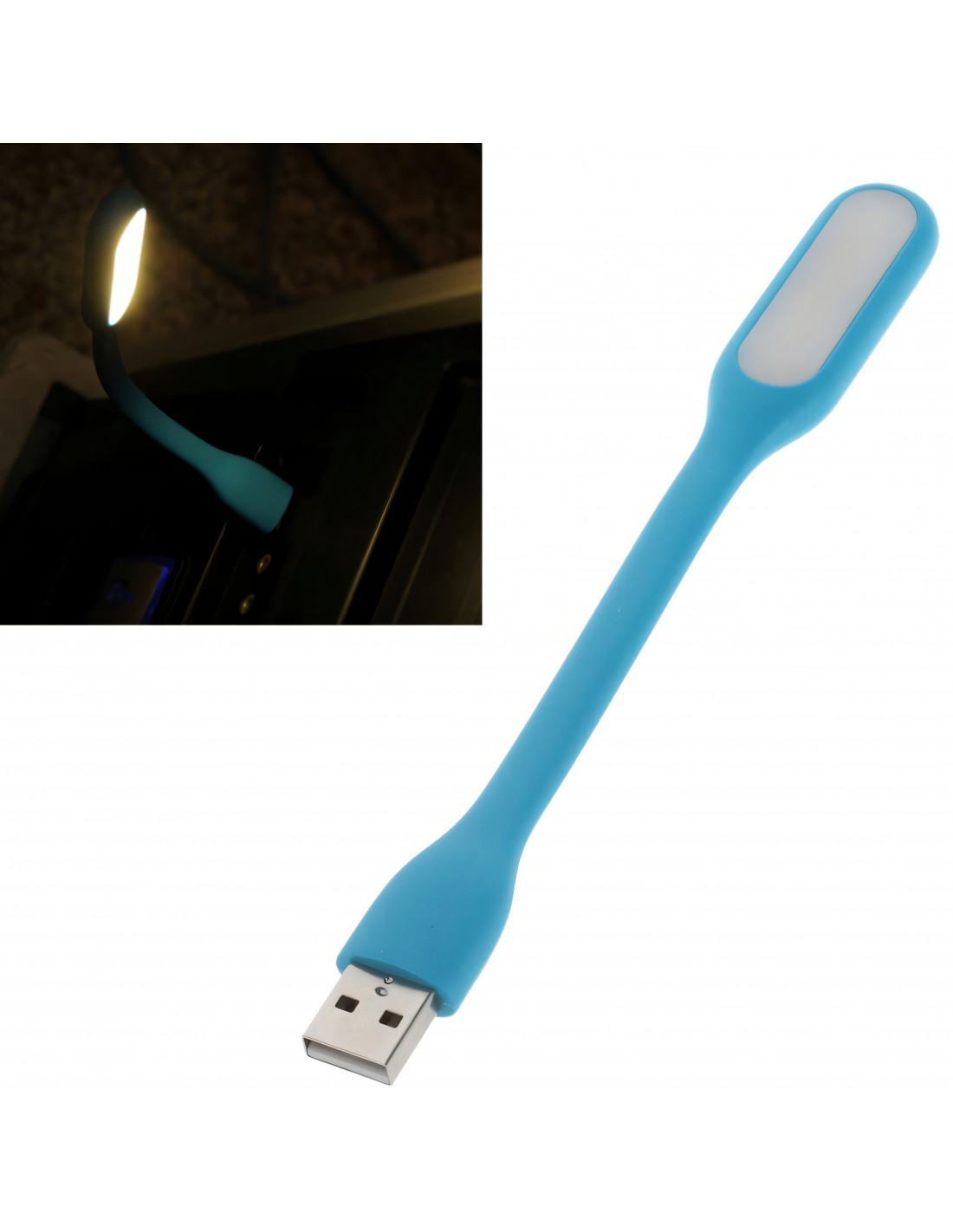 Lampe LED USB pour un travail et lecture de nuit Bleu