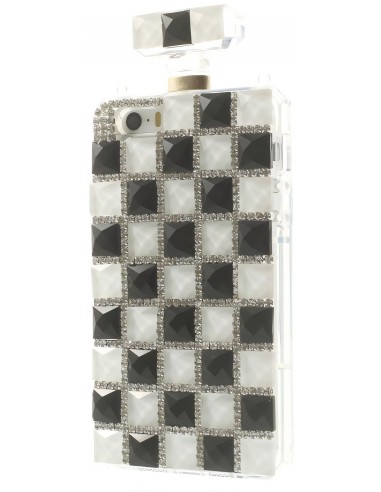 Coque Iphone 5S et 5 fantaisie Bouteille de Parfum Diamant avec chaine