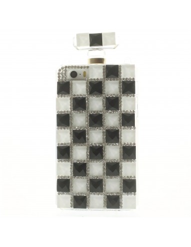 Coque Iphone 5S et 5 fantaisie Bouteille de Parfum Diamant avec chaine