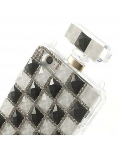 Coque Iphone 5S et 5 fantaisie Bouteille de Parfum Diamant avec chaine