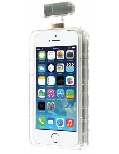 Coque Iphone 5S et 5 fantaisie Bouteille de Parfum Diamant avec chaine
