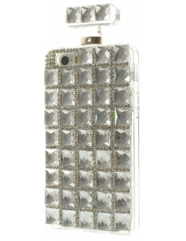 Coque Iphone 5S et 5 fantaisie Bouteille de Parfum Diamant avec chaine