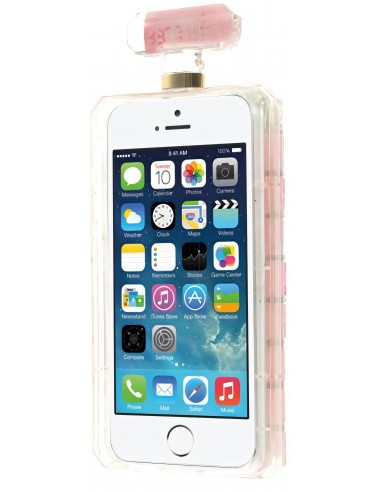 Coque Iphone 5S et 5 fantaisie Bouteille de Parfum Diamant avec chaine