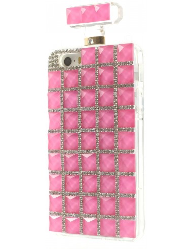 Coque Iphone 5S et 5 fantaisie Bouteille de Parfum Diamant avec chaine