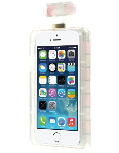 Coque Iphone 5S et 5 fantaisie Bouteille de Parfum Diamant avec chaine