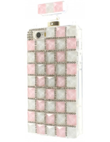 Coque Iphone 5S et 5 fantaisie Bouteille de Parfum Diamant avec chaine
