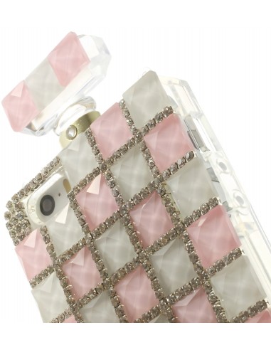 Coque Iphone 5S et 5 fantaisie Bouteille de Parfum Diamant avec chaine