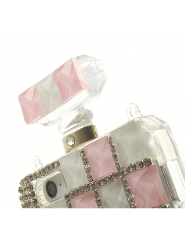 Coque Iphone 5S et 5 fantaisie Bouteille de Parfum Diamant avec chaine