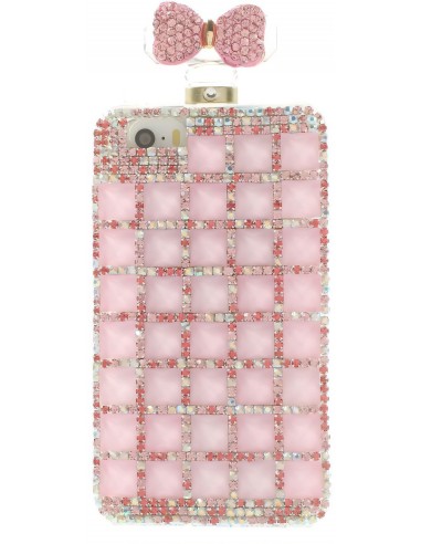Coque Iphone 5S et 5 fantaisie Bouteille de Parfum Diamant avec chaine