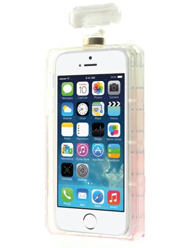 Coque Iphone 5S et 5 fantaisie Bouteille de Parfum Diamant avec chaine