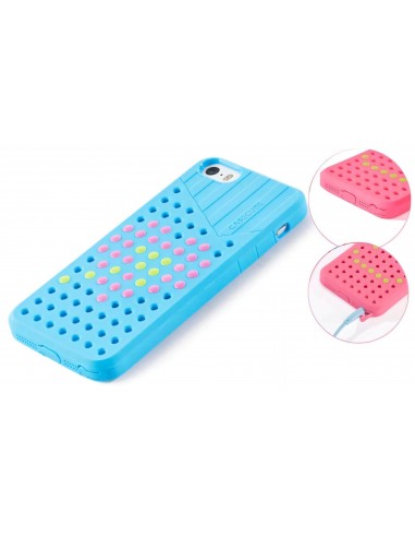 Coque Iphone 5S et 5 Fantaisie Silicone Points colorés