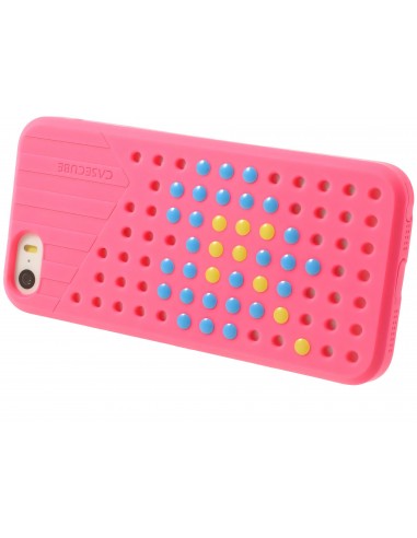 Coque Iphone 5S et 5 Fantaisie Silicone Points colorés