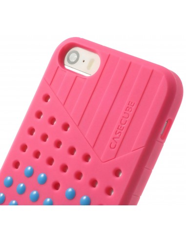 Coque Iphone 5S et 5 Fantaisie Silicone Points colorés